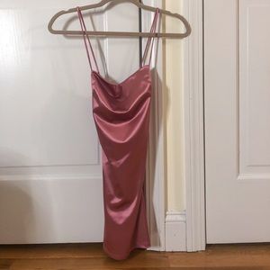 Pink Satin Slip Dress